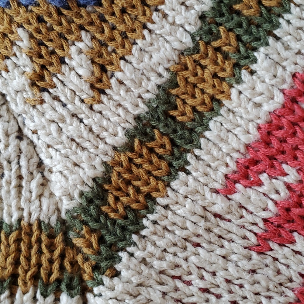 LLBean Women's Medium 100% Cotton Slub Fair Isle Multicolor Crew Neck Sweater - Picture 12 of 15